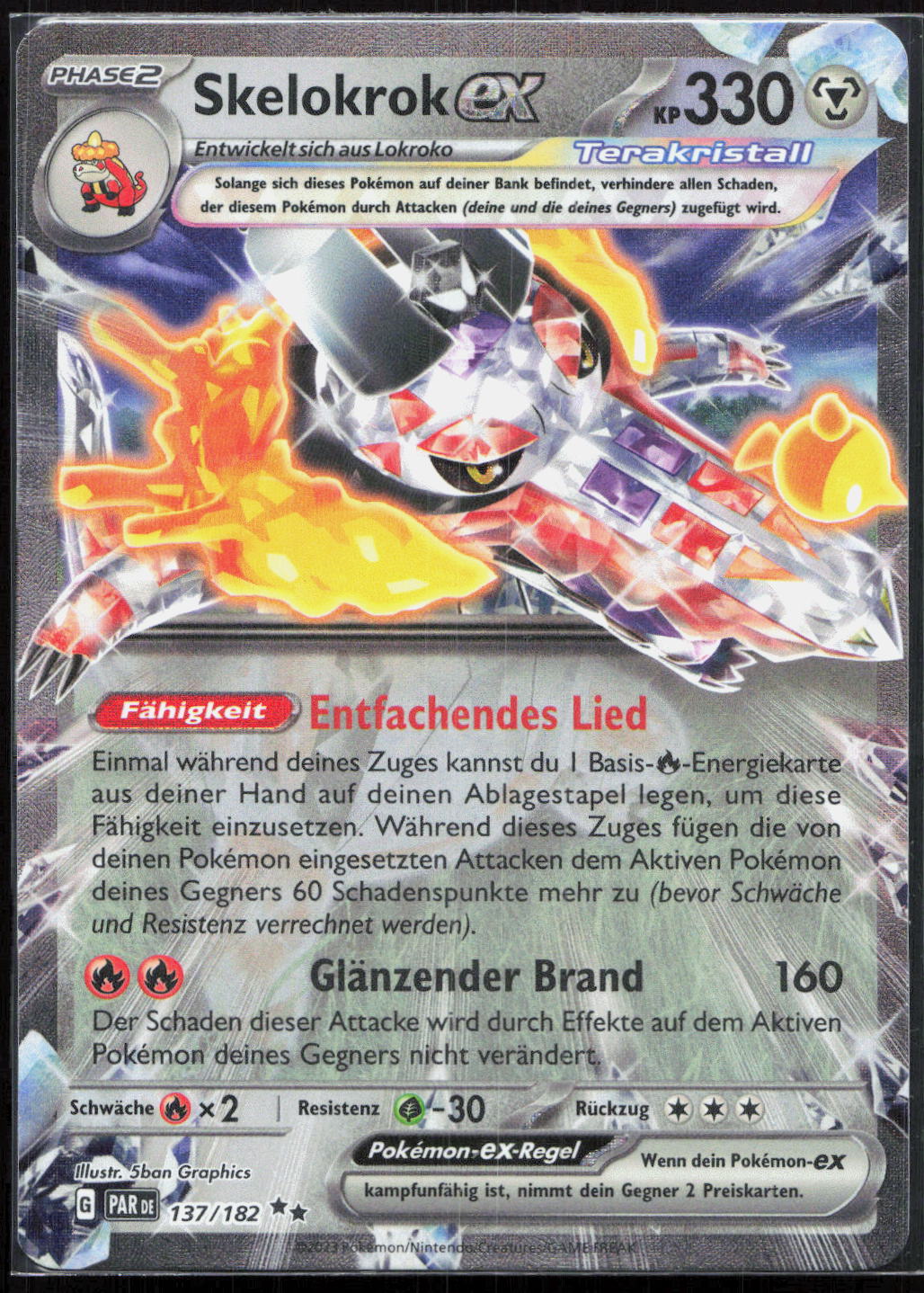 Pokemon TCG Skelokrok-ex Paradoxrift sv 137 NM