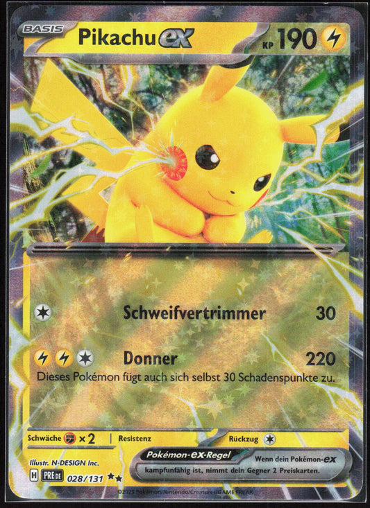 Pokemon Pikachu-ex Prismatische Entwicklungen 028 NM Doppelselten Holo