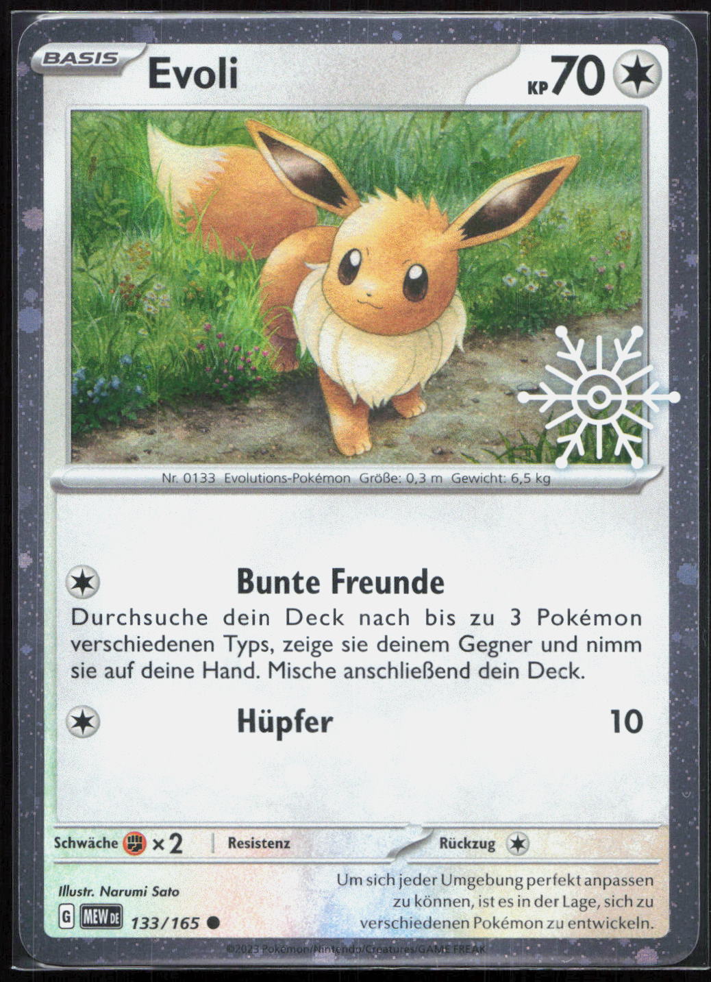 Pokemon TCG Evoli 151 SV 133 NM Holiday Snowflake