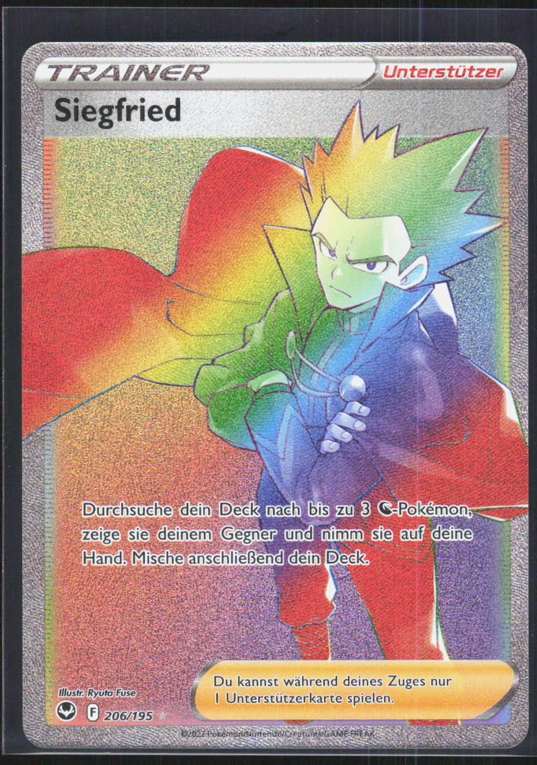 Pokemon TCG Siegfried Silberne Sturmwinde 206 NM Versteckt Selten
