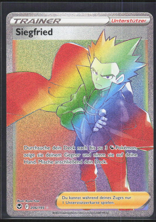 Pokemon TCG Siegfried Silberne Sturmwinde 206 NM Versteckt Selten