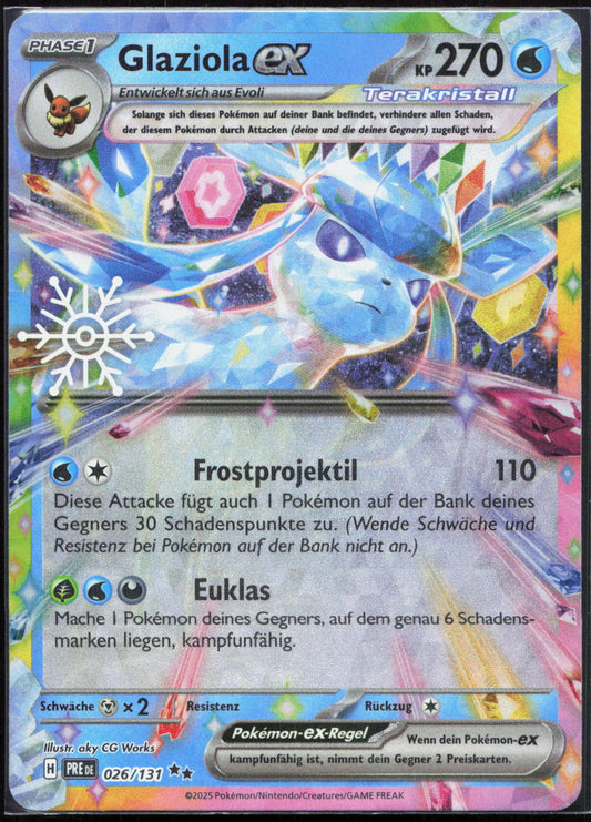 Pokemon TCG Glaziola-ex Prismatische Entwicklungen SV 026 NM Holiday Snowflake