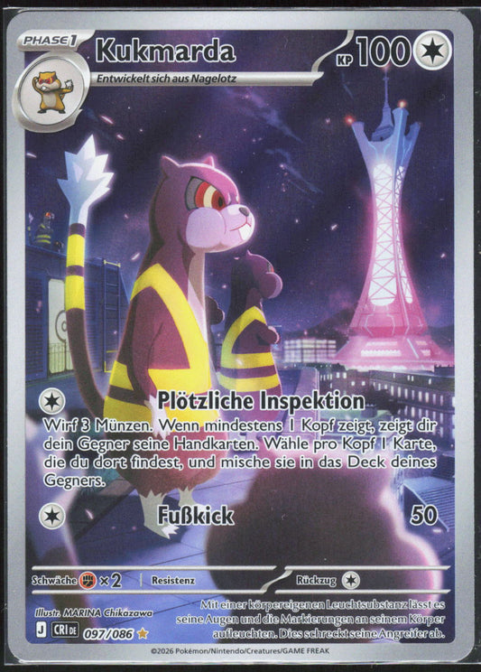 Pokemon TCG Kukmarda Wachsendes Chaos 097 NM Selten, Illustration