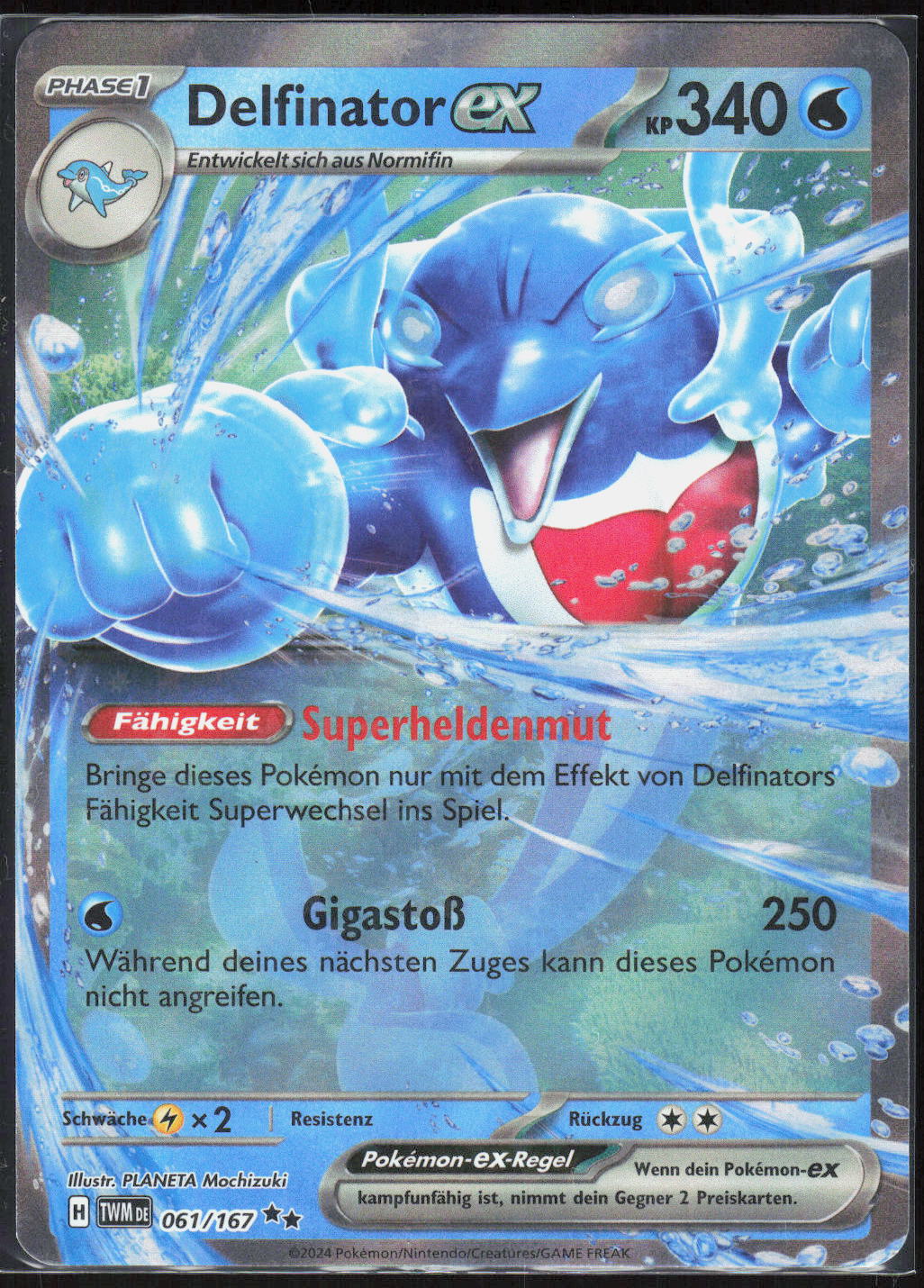 Pokemon TCG Delfinator-ex Maskerade im Zwielicht 061 NM Doppelselten Holo