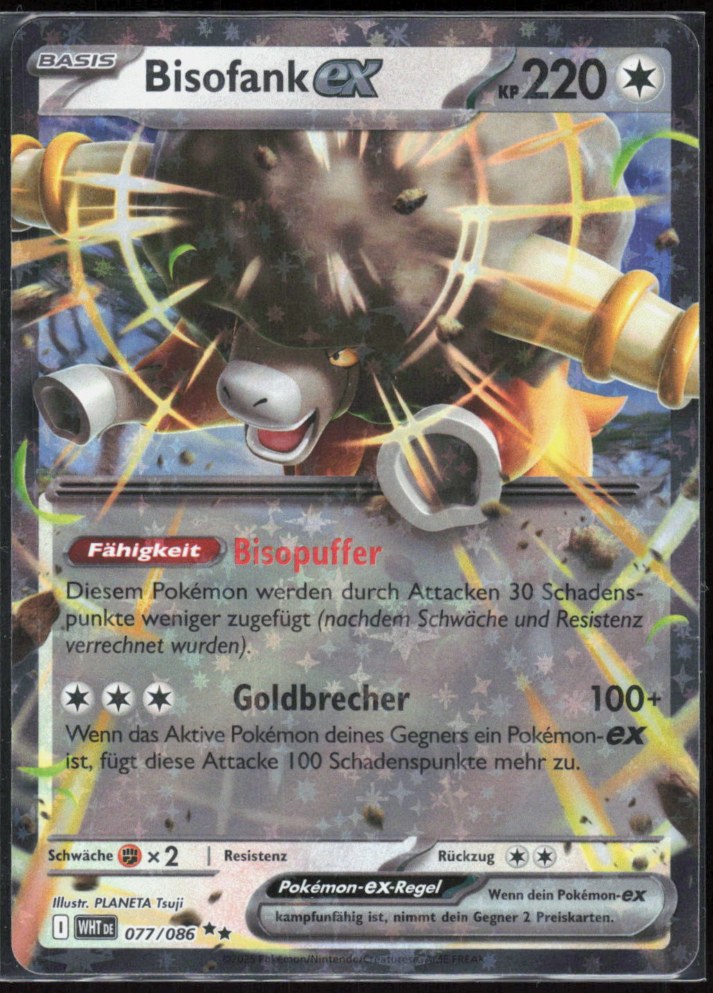 Pokemon TCG Bisofank-ex Weiße Flammen 077 NM Doppelselten Holo