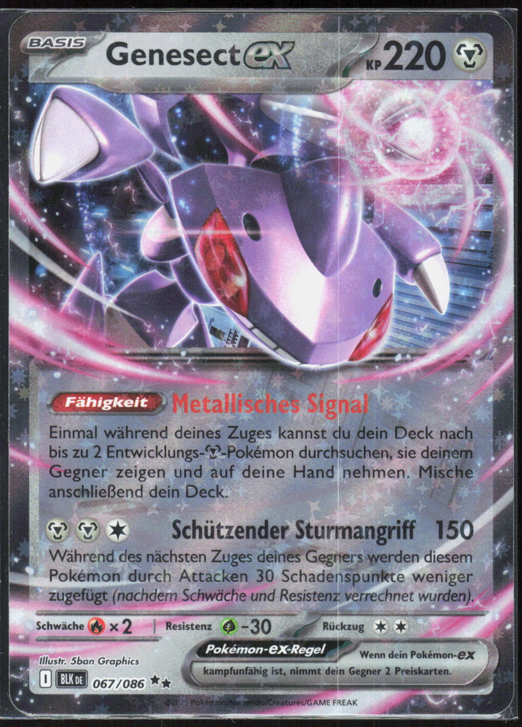 Pokemon TCG Genesect-ex Schwarze Blitze 067 NM Doppelselten