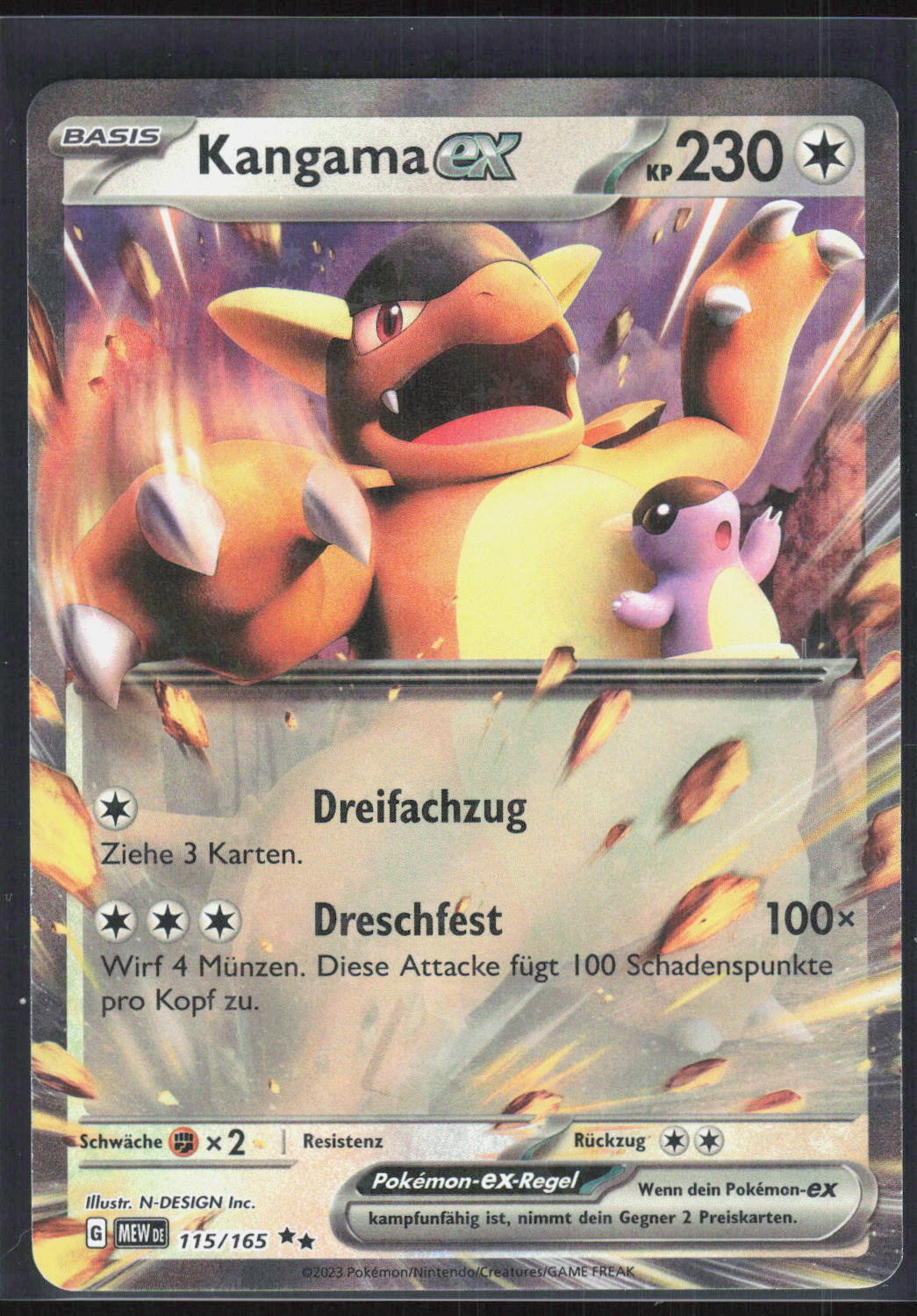 Pokemon TCG Kangama-ex 151 115 NM Doppelselten