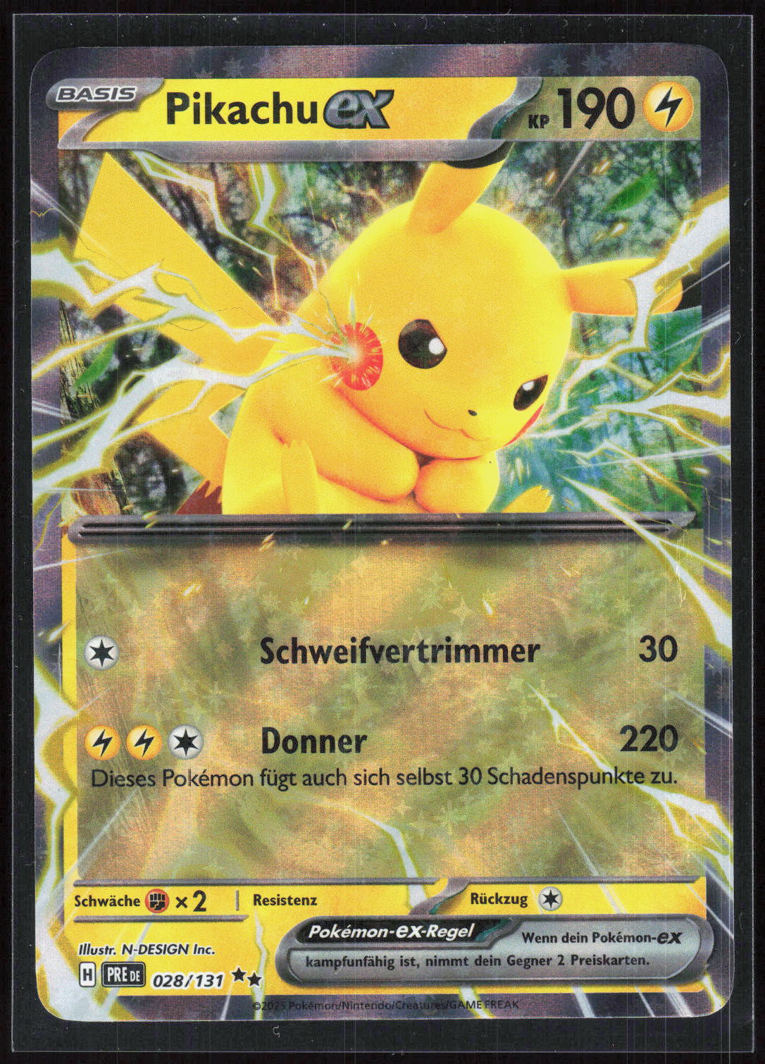 Pokemon TCG Pikachu-ex Prismatische Entwicklungen 028 NM Doppelselten