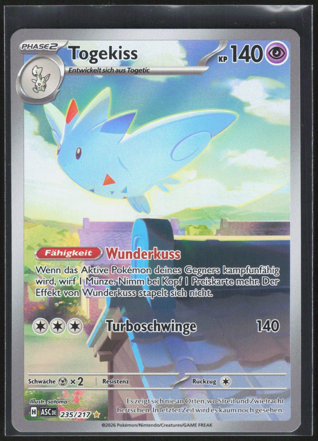 Pokemon TCG Togekiss Erhabene Helden 235 NM Selten, Illustration