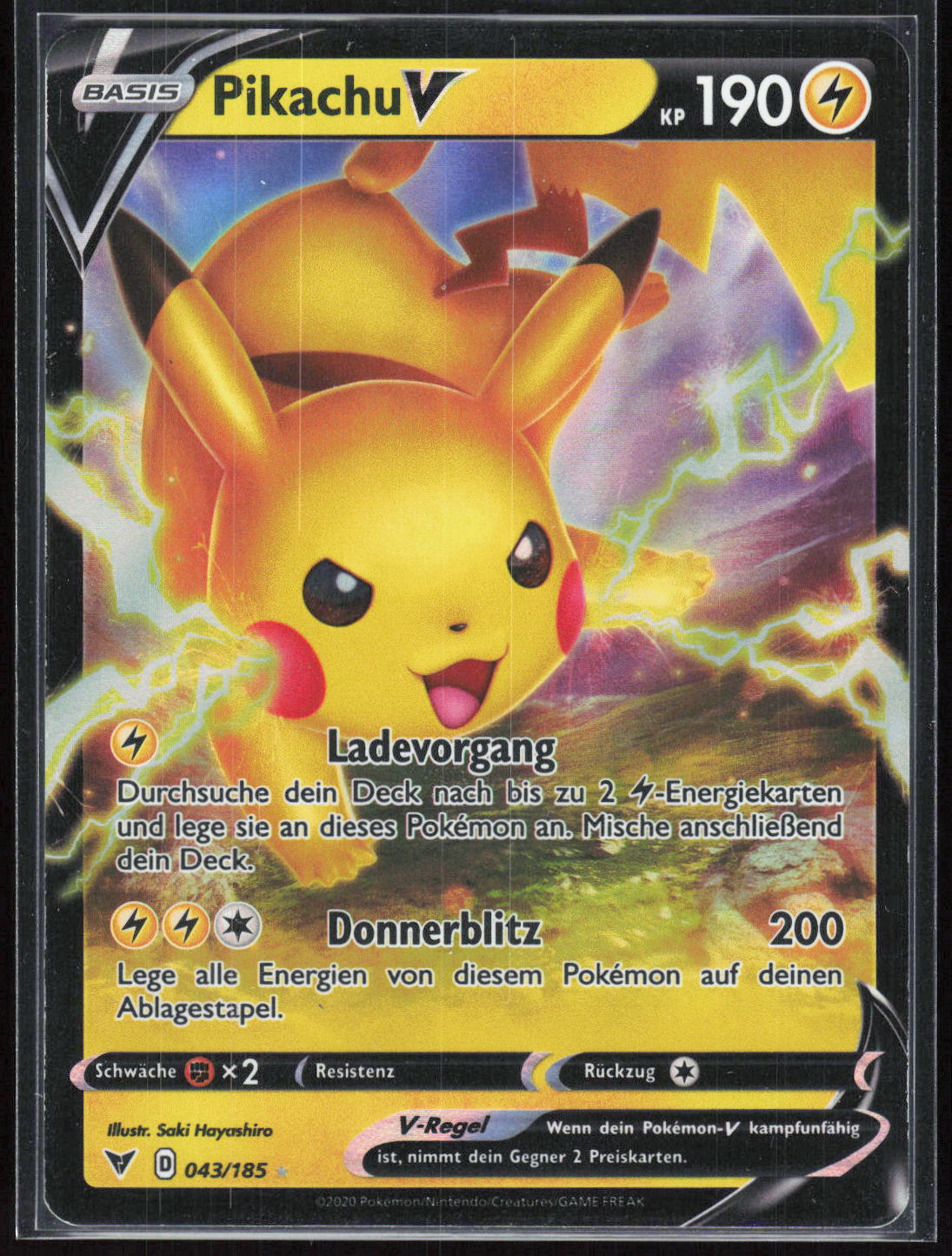 Pokemon TCG Pikachu V Farbenschock 43 NM Holografisch Selten V